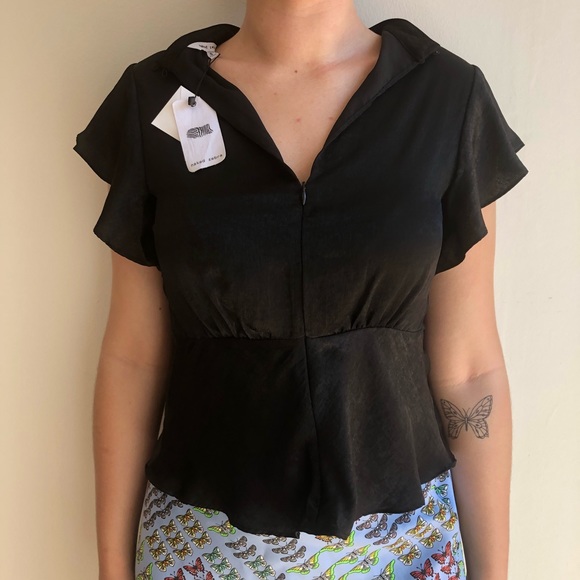 Naked Zebra Black Blouse Top - Picture 1 of 4